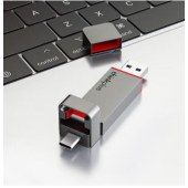 联想 thinkplus 128G 双接口固态U盘USB3.2/Type-C高速传输U盘金属商务 TU200 Pro